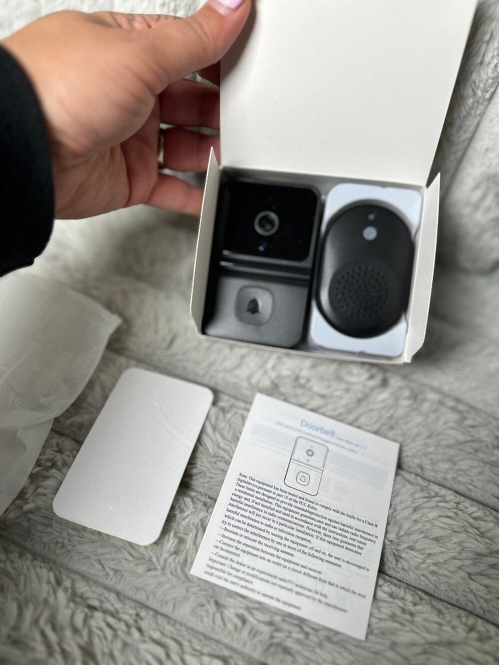 Wireless Mini Doorbell Kit Plug In Receiver Push Button Chime Black New